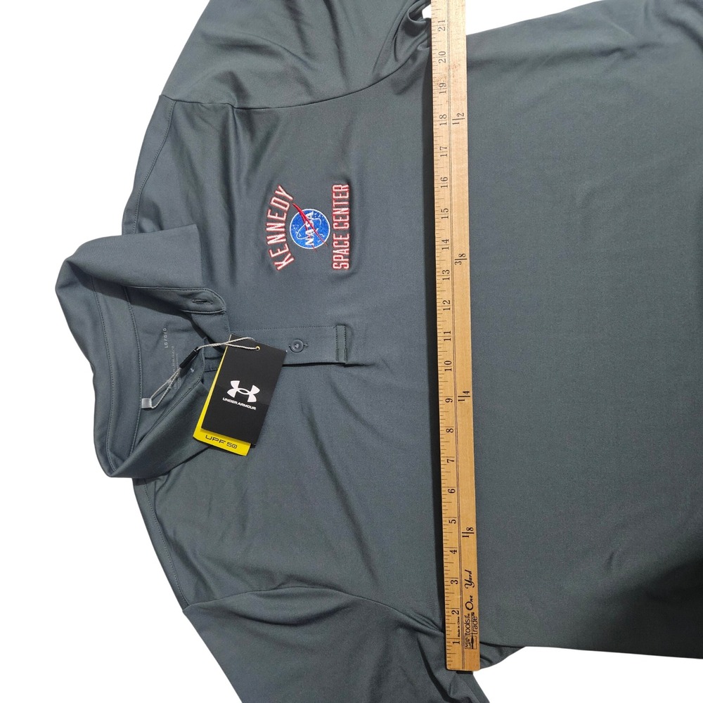 Under Armour Kennedy Space Center NASA Golf Polo Gray UPF 50 Mens Large NWT - Picture 6 of 8